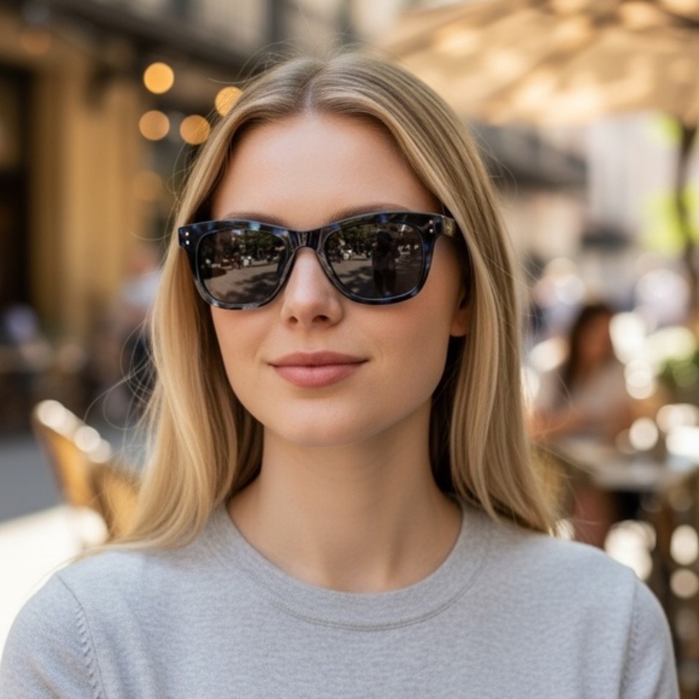 KOMONO The Allen Sunglasses NEW Indigo Demi Blue Tortoise Wayfarer - Picture 1 of 6